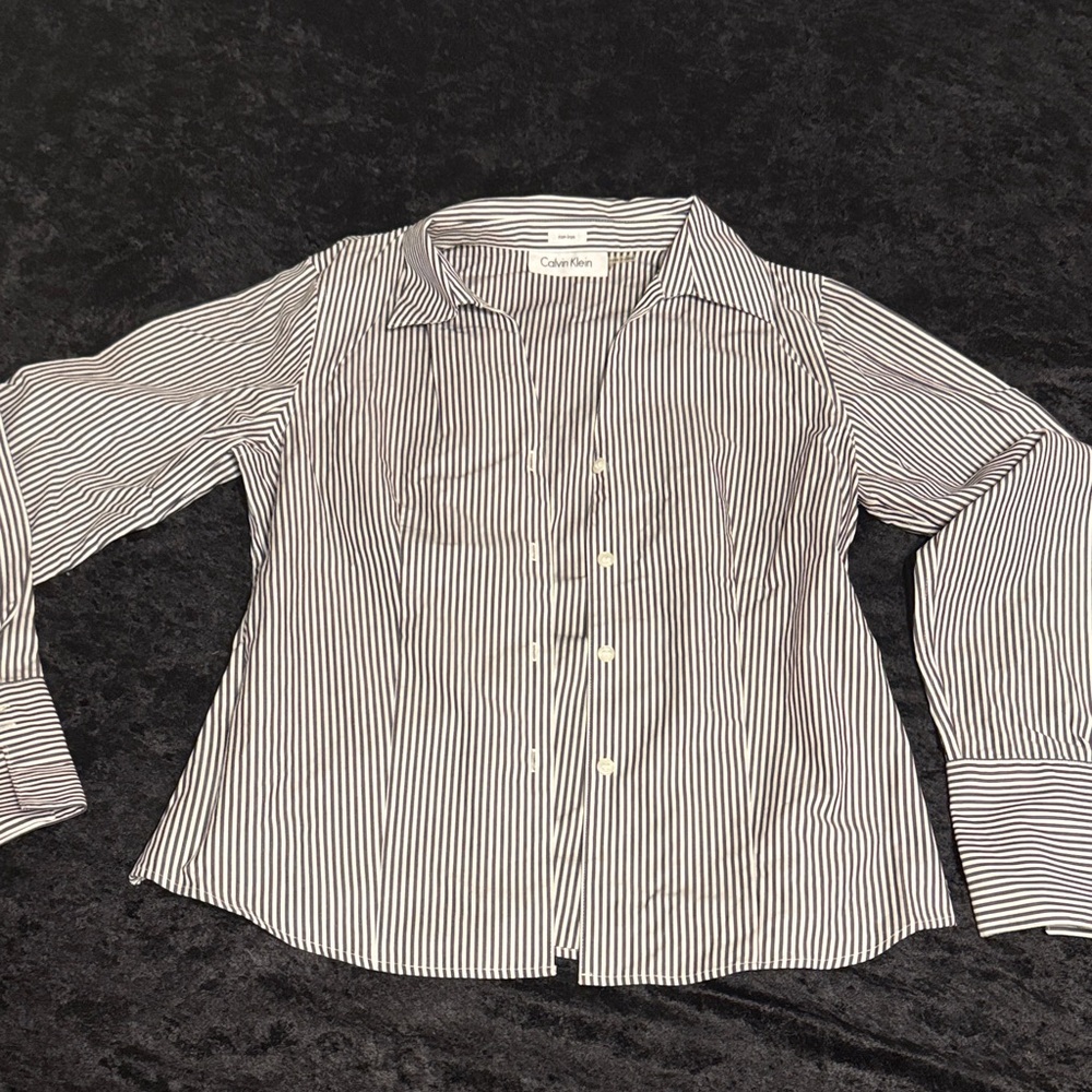 Calvin Klein Black and White Striped Shirt